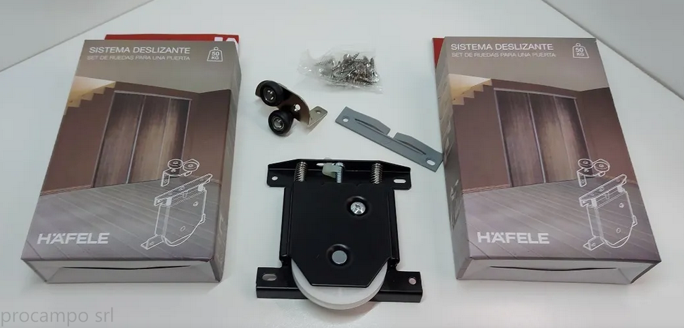 SET DE RUEDAS SUP/INF UNA PUERTA CORREDIZA HAFELE