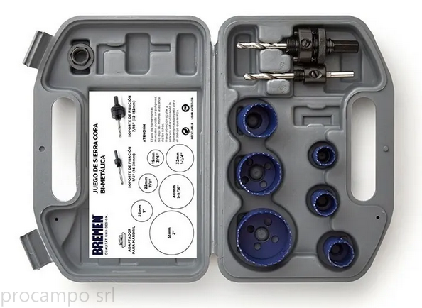 SET DE SIERRA COPA BIMETALICA 9 PIEZAS  JUGO BREMEN