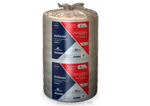 [0003598] Aislante Termico Con Aluminio 10MM Bekover  Rollo 20 m2